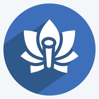 icono de loto. adecuado para el símbolo japonés. estilo de sombra larga. diseño simple editable. vector de plantilla de diseño. ilustración sencilla