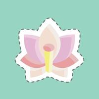 Sticker line cut Lotus. suitable for Japanese symbol. simple design editable. design template vector. simple illustration vector