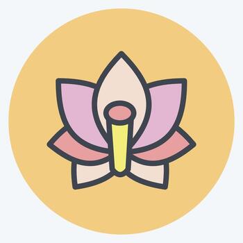 icono de loto. adecuado para el símbolo japonés. estilo compañero de color. diseño simple editable. vector de plantilla de diseño. ilustración sencilla