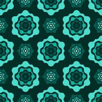 Vector seamless geometric pattern with hexagons on dark green background