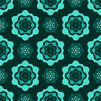 Vector seamless geometric pattern with hexagons on dark green background