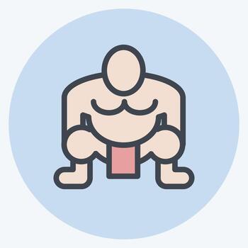 Icon Sumo. suitable for Japanese symbol. color mate style. simple design editable. design template vector. simple illustration vector