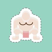 Sticker line cut Sumo. suitable for Japanese symbol. simple design editable. design template vector. simple illustration vector