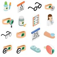 Vision correction icons set vector