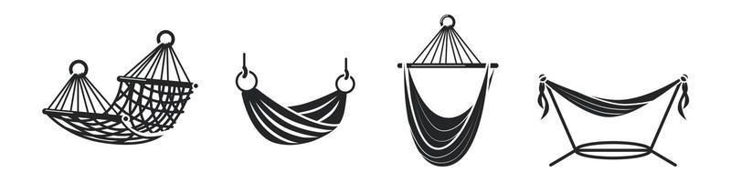 Hammock icons set, simple style vector