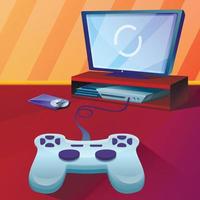 Console concept background, cartoon style vector