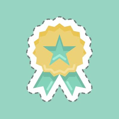 Sticker line cut Quality. suitable for Branding symbol. simple design editable. design template vector. simple illustration