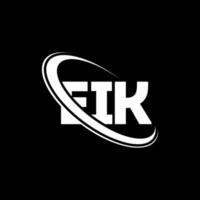 logotipo de eik. letra eik. diseño del logotipo de la letra eik. logotipo de las iniciales eik vinculado con el círculo y el logotipo del monograma en mayúsculas. tipografía eik para tecnología, negocios y marca inmobiliaria. vector