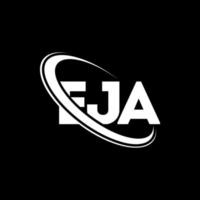 EJA logo. EJA letter. EJA letter logo design. Initials EJA logo linked with circle and uppercase monogram logo. EJA typography for technology, business and real estate brand. vector