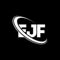 logotipo de ejf. letra ejf. diseño del logotipo de la letra ejf. logotipo de iniciales ejf vinculado con círculo y logotipo de monograma en mayúsculas. tipografía ejf para tecnología, negocios y marca inmobiliaria. vector