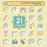 Sticker Set Branding. suitable for Branding symbol. simple design editable. design template vector. simple illustration vector