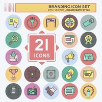Icon Set Branding. suitable for Branding symbol. color mate style. simple design editable. design template vector. simple illustration vector