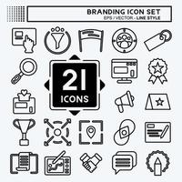 Icon Set Branding. suitable for Branding symbol. line style. simple design editable. design template vector. simple illustration vector