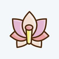 Icon Lotus. suitable for Japanese symbol. flat style. simple design editable. design template vector. simple illustration vector