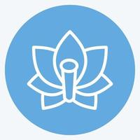 Icon Lotus. suitable for Japanese symbol. blue eyes style. simple design editable. design template vector. simple illustration vector