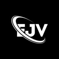 logotipo de ejv. carta ejv. diseño del logotipo de la letra ejv. logotipo de las iniciales ejv vinculado con el círculo y el logotipo del monograma en mayúsculas. tipografía ejv para tecnología, negocios y marca inmobiliaria. vector