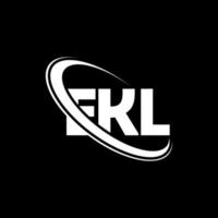 logotipo de ekl. letra ekl. diseño del logotipo de la letra ekl. logotipo de las iniciales ekl vinculado con un círculo y un logotipo de monograma en mayúsculas. Tipografía ekl para tecnología, negocios y marca inmobiliaria. vector