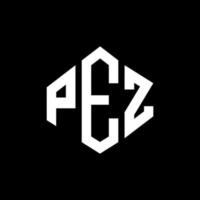 PEZ letter logo design with polygon shape. PEZ polygon and cube shape logo design. PEZ hexagon vector logo template white and black colors. PEZ monogram, business and real estate logo.