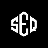SEQ letter logo design with polygon shape. SEQ polygon and cube shape logo design. SEQ hexagon vector logo template white and black colors. SEQ monogram, business and real estate logo.