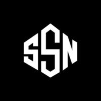 diseño de logotipo de letra ssn con forma de polígono. diseño de logotipo en forma de cubo y polígono ssn. ssn hexágono vector logo plantilla colores blanco y negro. monograma ssn, logotipo empresarial y inmobiliario.