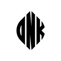diseño de logotipo de letra de círculo onk con forma de círculo y elipse. onk elipse letras con estilo tipográfico. las tres iniciales forman un logo circular. onk círculo emblema resumen monograma carta marca vector. vector