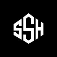 diseño de logotipo de letra ssh con forma de polígono. diseño de logotipo de forma de cubo y polígono ssh. Plantilla de logotipo vectorial hexagonal ssh colores blanco y negro. monograma ssh, logotipo empresarial y inmobiliario. vector