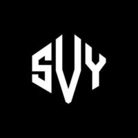 diseño de logotipo de letra svy con forma de polígono. diseño de logotipo en forma de cubo y polígono svy. plantilla de logotipo vectorial hexagonal svy colores blanco y negro. monograma svy, logo de negocios y bienes raíces. vector