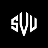 diseño de logotipo de letra svu con forma de polígono. diseño de logotipo en forma de cubo y polígono svu. svu hexágono vector logo plantilla colores blanco y negro. monograma svu, logotipo comercial y inmobiliario.