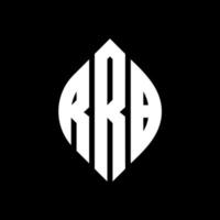RRB circle letter logo design with circle and ellipse shape. RRB ellipse letters with typographic style. The three initials form a circle logo. RRB Circle Emblem Abstract Monogram Letter Mark Vector. vector