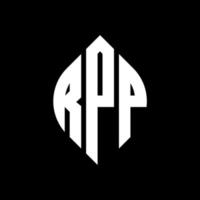 RPP circle letter logo design with circle and ellipse shape. RPP ellipse letters with typographic style. The three initials form a circle logo. RPP Circle Emblem Abstract Monogram Letter Mark Vector. vector
