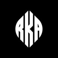 diseño de logotipo de letra de círculo rka con forma de círculo y elipse. letras de elipse rka con estilo tipográfico. las tres iniciales forman un logo circular. vector de marca de letra de monograma abstracto del emblema del círculo rka.