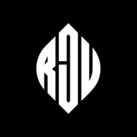diseño de logotipo de letra de círculo rju con forma de círculo y elipse. letras de elipse rju con estilo tipográfico. las tres iniciales forman un logo circular. rju círculo emblema resumen monograma letra marca vector. vector