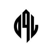 diseño de logotipo de letra de círculo oql con forma de círculo y elipse. letras elipses oql con estilo tipográfico. las tres iniciales forman un logo circular. vector de marca de letra de monograma abstracto del emblema del círculo oql.