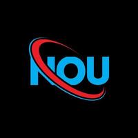 NOU logo. NOU letter. NOU letter logo design. Initials NOU logo linked with circle and uppercase monogram logo. NOU typography for technology, business and real estate brand. vector