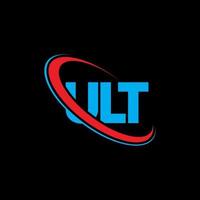 ULT logo. ULT letter. ULT letter logo design. Initials ULT logo linked with circle and uppercase monogram logo. ULT typography for technology, business and real estate brand. vector