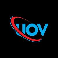 logotipo de la uov. letra uov. diseño del logotipo de la letra uov. logotipo de iniciales uov vinculado con círculo y logotipo de monograma en mayúsculas. tipografía uov para tecnología, negocios y marca inmobiliaria. vector