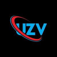 UZV logo. UZV letter. UZV letter logo design. Initials UZV logo linked with circle and uppercase monogram logo. UZV typography for technology, business and real estate brand. vector