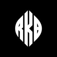 RKB circle letter logo design with circle and ellipse shape. RKB ellipse letters with typographic style. The three initials form a circle logo. RKB Circle Emblem Abstract Monogram Letter Mark Vector. vector
