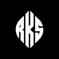 RKS circle letter logo design with circle and ellipse shape. RKS ellipse letters with typographic style. The three initials form a circle logo. RKS Circle Emblem Abstract Monogram Letter Mark Vector. vector