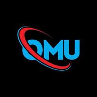 logotipo de omu. letra omu. diseño del logotipo de la letra omu. Logotipo de iniciales omu vinculado con círculo y logotipo de monograma en mayúsculas. tipografía omu para tecnología, negocios y marca inmobiliaria. vector