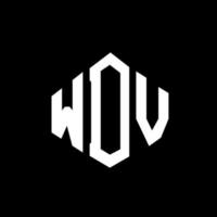 WDV letter logo design with polygon shape. WDV polygon and cube shape logo design. WDV hexagon vector logo template white and black colors. WDV monogram, business and real estate logo.