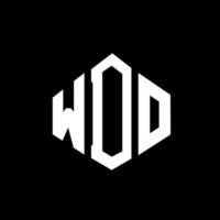 WDO letter logo design with polygon shape. WDO polygon and cube shape logo design. WDO hexagon vector logo template white and black colors. WDO monogram, business and real estate logo.