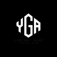 YGA letter logo design with polygon shape. YGA polygon and cube shape logo design. YGA hexagon vector logo template white and black colors. YGA monogram, business and real estate logo.