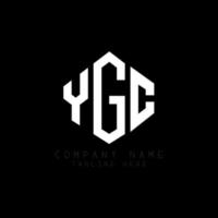 YGC letter logo design with polygon shape. YGC polygon and cube shape logo design. YGC hexagon vector logo template white and black colors. YGC monogram, business and real estate logo.