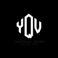 YQV letter logo design with polygon shape. YQV polygon and cube shape logo design. YQV hexagon vector logo template white and black colors. YQV monogram, business and real estate logo.
