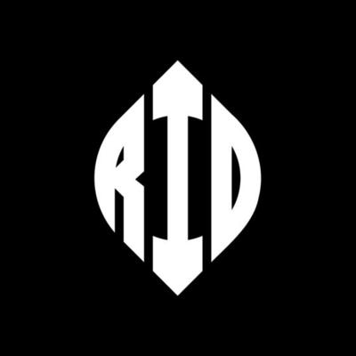 RID circle letter logo design with circle and ellipse shape. RID ellipse letters with typographic style. The three initials form a circle logo. RID Circle Emblem Abstract Monogram Letter Mark Vector.