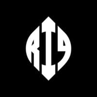 diseño de logotipo de letra de círculo riq con forma de círculo y elipse. riq letras elipses con estilo tipográfico. las tres iniciales forman un logo circular. vector de marca de letra de monograma abstracto del emblema del círculo riq.