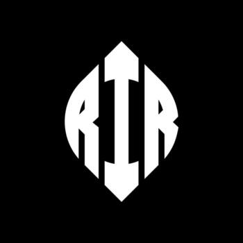 RIR circle letter logo design with circle and ellipse shape. RIR ellipse letters with typographic style. The three initials form a circle logo. RIR Circle Emblem Abstract Monogram Letter Mark Vector. vector