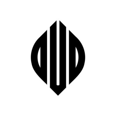 OUD circle letter logo design with circle and ellipse shape. OUD ellipse letters with typographic style. The three initials form a circle logo. OUD Circle Emblem Abstract Monogram Letter Mark Vector.