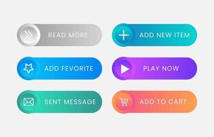 Set of vector gradient call to action button collection